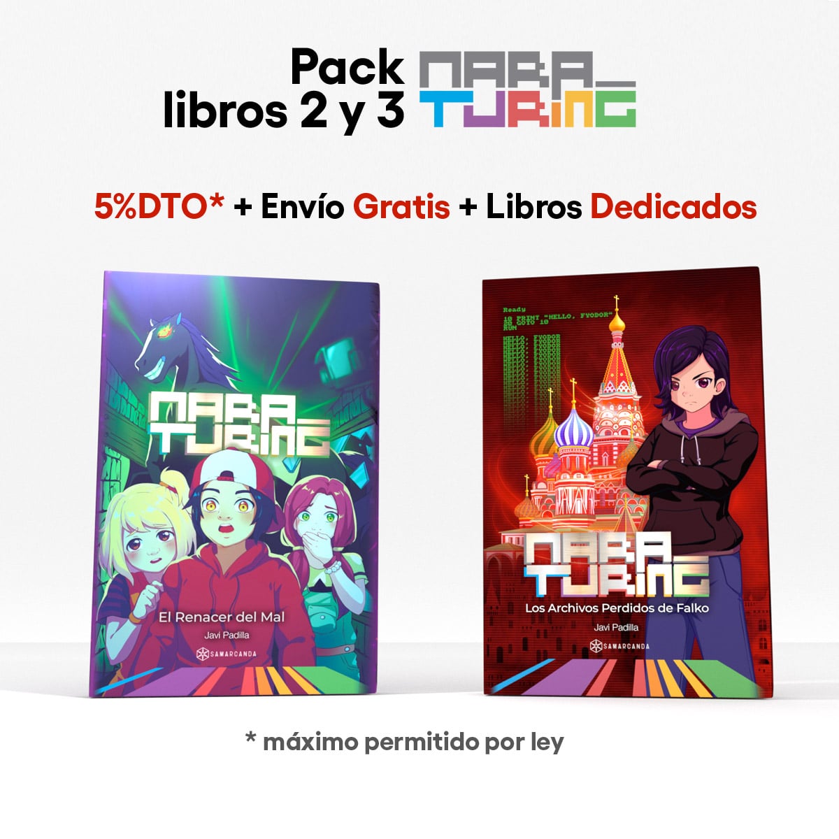 Pack Mara Turing (2 y 3): El Renacer del Mal + Los Archivos Perdidos de Falko (libros dedicados por el autor)