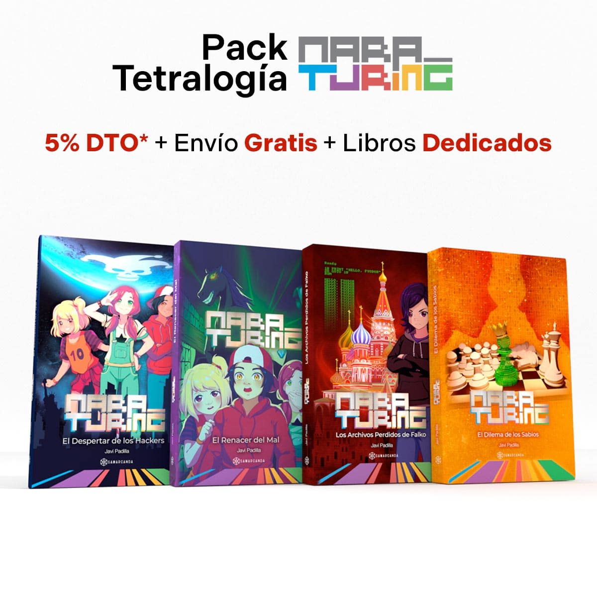 Pack Mara Turing (1, 2, 3 y 4): El Despertar de los Hackers, El Renacer del Mal, Los Archivos Perdidos de Falko y El Dilema de los Sabios (libros dedicados)