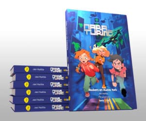 Portada del libro Hackers en Nueva York. Primer episodio de la saga Mara Turing 4Kids.